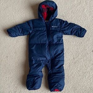 Columbia Dark Blue Infant Snowsuit with Red Lining
